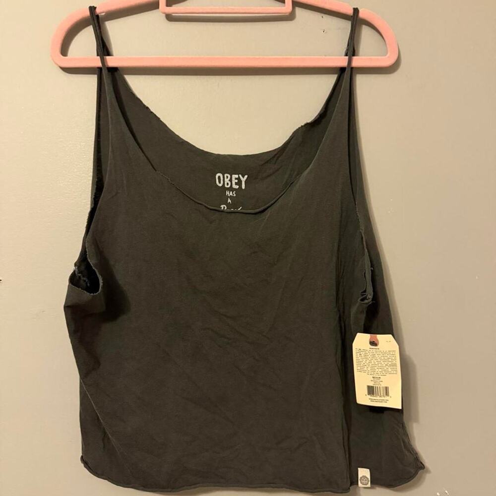 Obey broken tank graphite gray